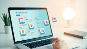 Digitale Produkte erfolgreich vermarkten: E-Mail-Marketing mit digitalen Produkten und Kampagnenübersicht auf einem Laptop